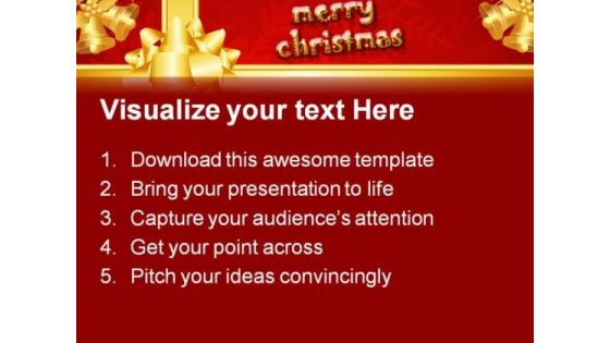 Christmas Bow Festival PowerPoint Templates And PowerPoint Backgrounds 0511