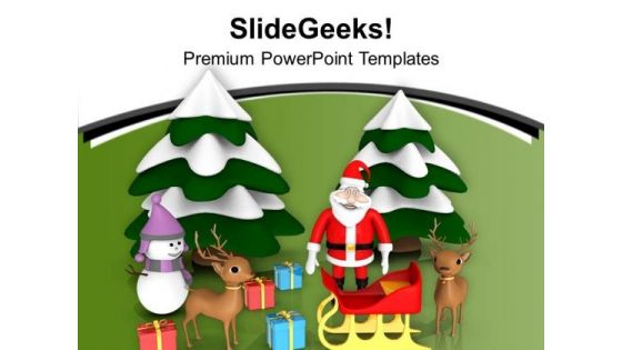 Christmas Celebration With Santa Clause PowerPoint Templates Ppt Backgrounds For Slides 0513