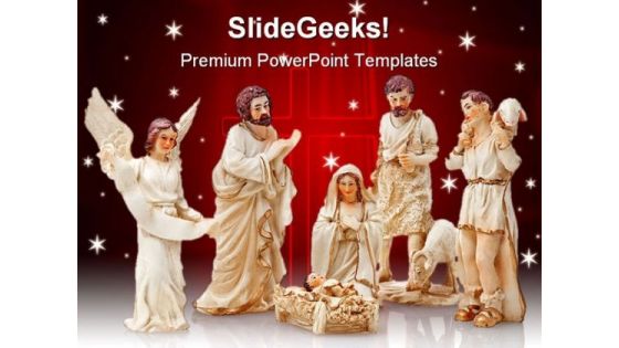 Christmas Crib Jesus Religion PowerPoint Backgrounds And Templates 1210