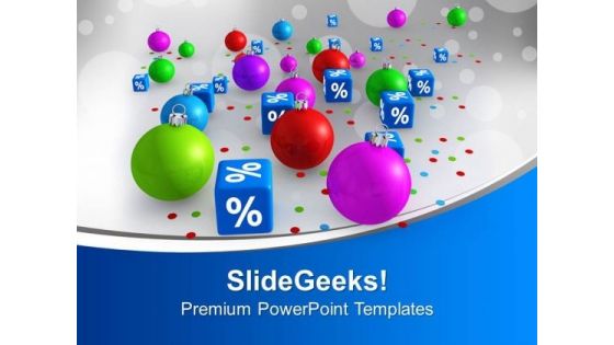 Christmas Discount Party Percentage Sale PowerPoint Templates Ppt Backgrounds For Slides 0113