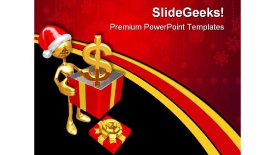 Christmas Gift Dollar Festival PowerPoint Templates And PowerPoint Backgrounds 0711