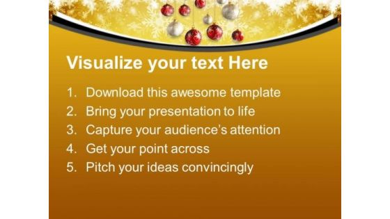 Christmas Hanging Balls Red And White PowerPoint Templates Ppt Backgrounds For Slides 1212