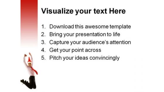 Christmas Joy Jump Business PowerPoint Themes And PowerPoint Slides 0611