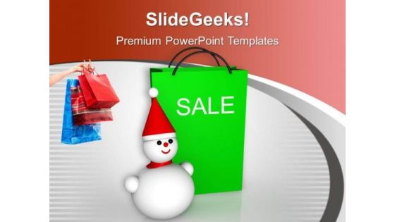 Christmas Sale Bags Winter Items Discount PowerPoint Templates Ppt Backgrounds For Slides 0113