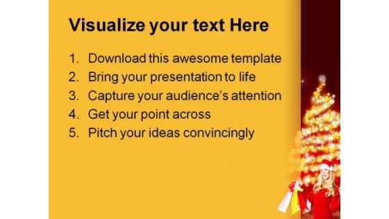 Christmas Shopping Holidays PowerPoint Template 1010