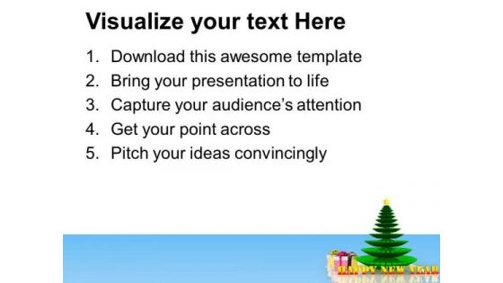 Christmas Tree New Year PowerPoint Template 1113