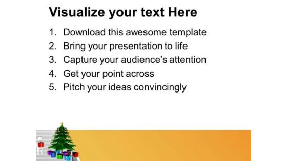 Christmas Tree With 3d Man Festival PowerPoint Templates Ppt Backgrounds For Slides 0513