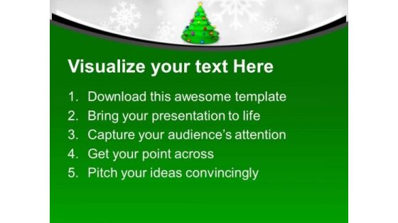 Christmas Tree With Balls And Star Party Time PowerPoint Templates Ppt Backgrounds For Slides 0113