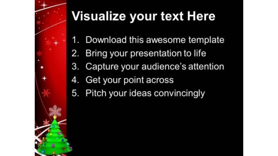 Christmas Tree With Balls Background PowerPoint Templates Ppt Backgrounds For Slides 1112