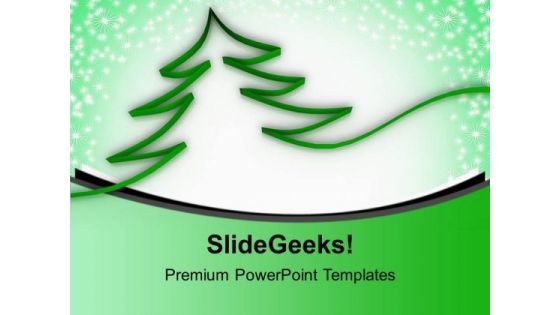 Christmas Tree With Ribbon Abstract PowerPoint Templates Ppt Background For Slides 1112