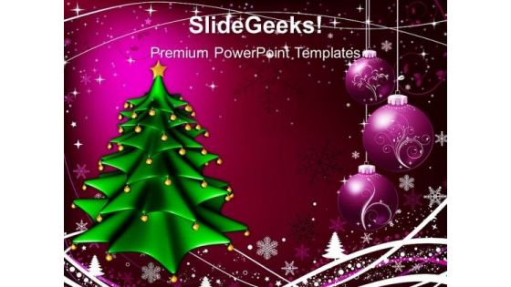 Christmas Tree With Winter Abstract Holidays PowerPoint Templates Ppt Backgrounds For Slides 1112