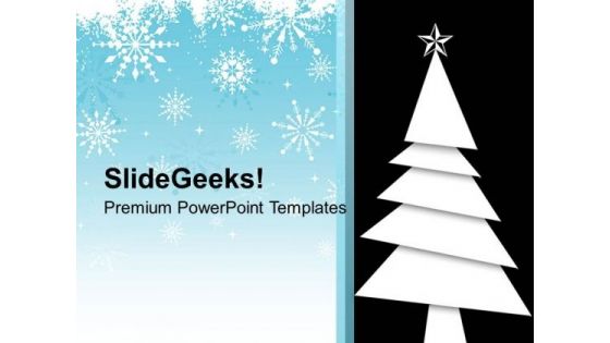 Christmas Tree With Winter Background PowerPoint Templates Ppt Backgrounds For Slides 0113