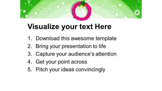 Christmas Wreath Decoration Festival PowerPoint Templates Ppt Backgrounds For Slides 1212