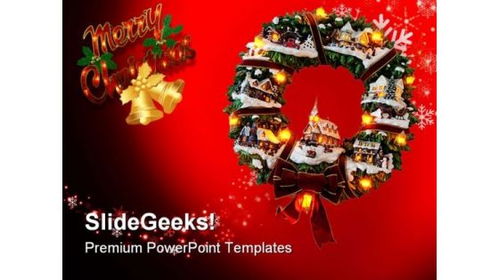 Christmas Wreath Festival PowerPoint Templates And PowerPoint Backgrounds 0611