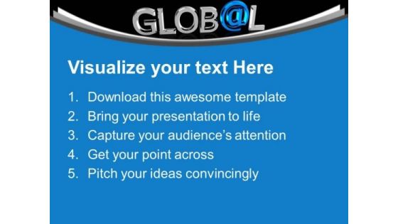 Chrome Letters Spelling The Word Global PowerPoint Templates Ppt Backgrounds For Slides 0113