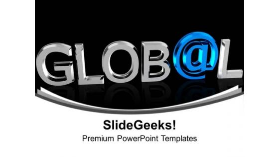 Chrome Letters Spelling The Word Global PowerPoint Templates Ppt Backgrounds For Slides 0113