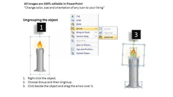 Church Candle Melting Diagram 3 PowerPoint Slides And Ppt Diagram Templates