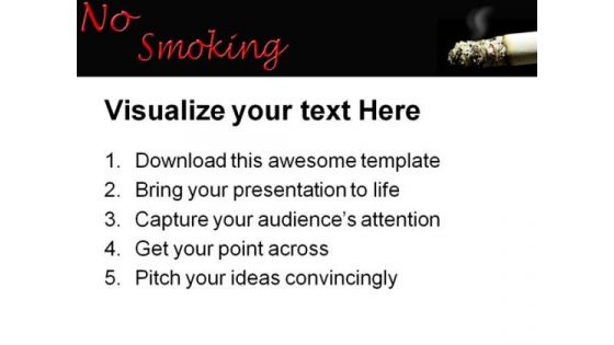 Cigarette No Smoking Health PowerPoint Templates And PowerPoint Backgrounds 0511