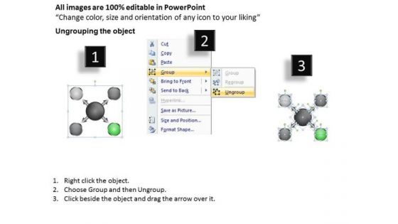 Circle Arrow 4 Stages Converging Process Flow Circular Layout PowerPoint Slides