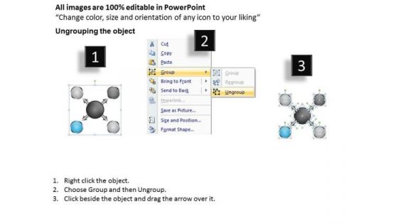 Circle Arrow 4 Stages Converging Process Flow Ppt Circular Layout PowerPoint Slides