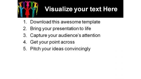 Circle Of Colourful People Teamwork PowerPoint Themes And PowerPoint Slides 0411