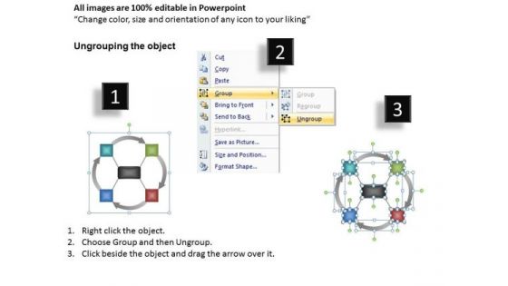 Circle Process Chart Diagram With 4 Stages PowerPoint Slides Ppt Templates