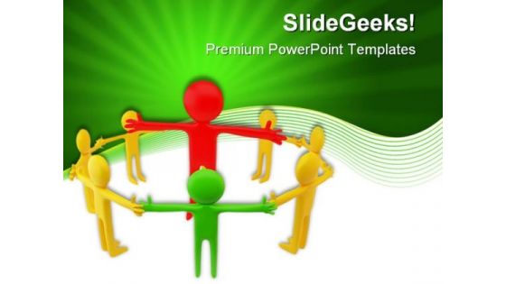 Circle Team Leadership PowerPoint Templates And PowerPoint Backgrounds 0611