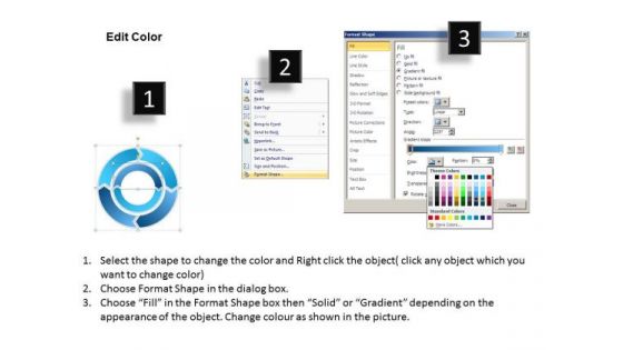 Circles Data Flow Diagram Small Business Administration Plan PowerPoint Templates