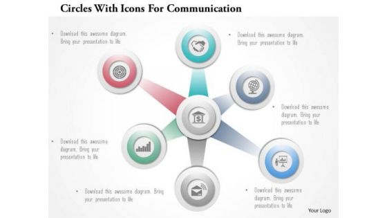 Circles With Icons For Communication PowerPoint Template Circles With Icons For Communication PowerPoint Template
