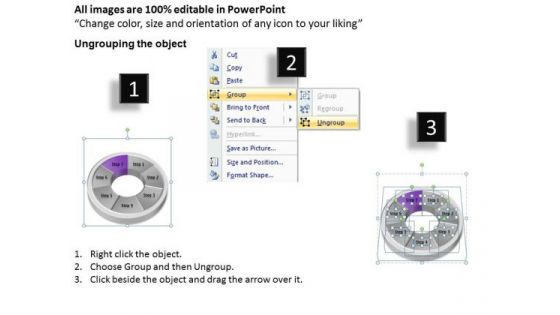 Circular 7 Steps Pie Chart Illustration Business Plan Sample PowerPoint Templates