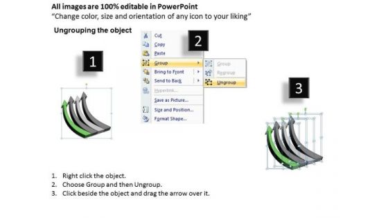 Circular Arrow In PowerPoint 4 Stages Parallel Assignments Slides