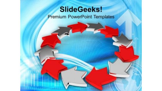 Circular Arrow Process Teamwork PowerPoint Templates Ppt Backgrounds For Slides 0313