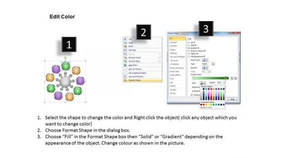 Circular Chart 9 Distinct Views On Single Issue Charts And Networks PowerPoint Templates