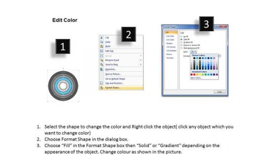 Circular Concentric Circles Business Agenda Plan For Dummies PowerPoint Slides