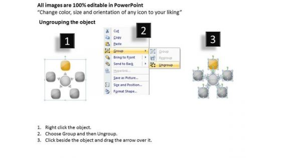 Circular Flow 5 Arrows Diverging Sequence Chart Cycle Process PowerPoint Slides