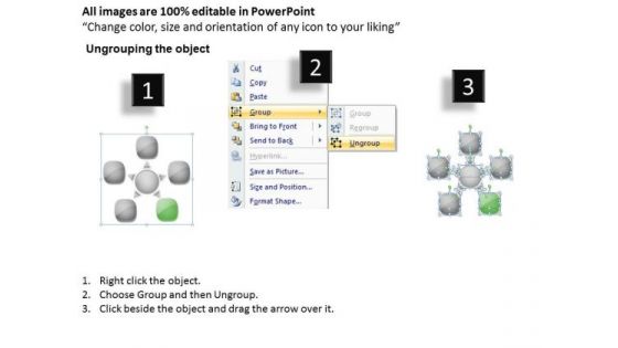 Circular Flow 5 Arrows Diverging Sequence Chart Gear Process PowerPoint Templates