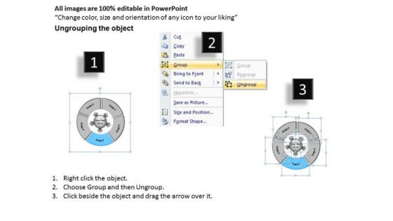 Circular Flow Chart Converging Factors 5 Steps Target Process PowerPoint Templates