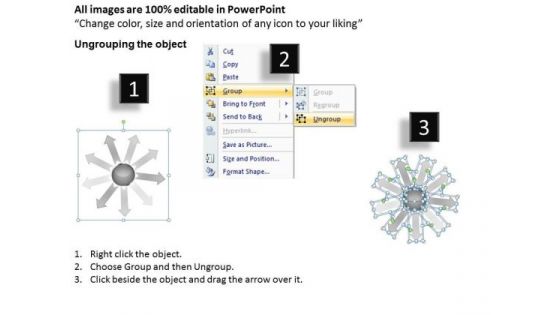Circular Flow Illustrate 9 Steps In Process Arrow Chart PowerPoint Slides