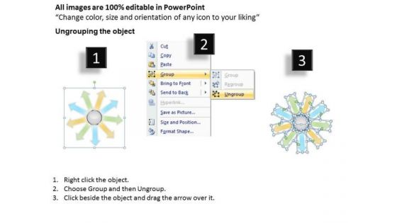 Circular Flow Illustrate 9 Steps In Process Cycle Chart PowerPoint Slides