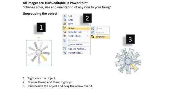 Circular Flow Illustrate 9 Steps In Process Cycle Chart PowerPoint Templates