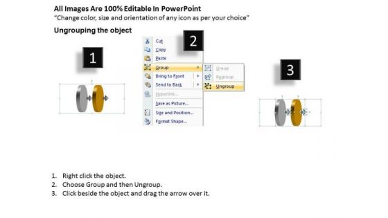 Circular Justification Of 2 Stages Ppt Production Process Flow Chart PowerPoint Templates