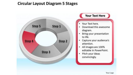 Circular Layout Diagram 5 Stages Business Plan PowerPoint Slides Circular Layout Diagram 5 Stages Business Plan PowerPoint Slides
