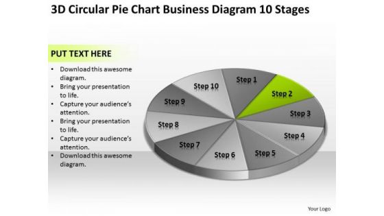 Circular Pie Chart Business Diagram 10 Stages Plan PowerPoint Slides