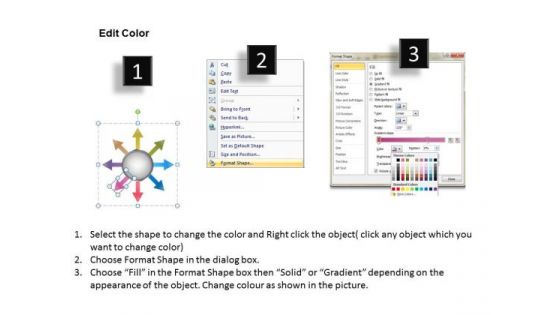 Circular Process 8 Stages Diverging Flow Cycle Chart PowerPoint Slides