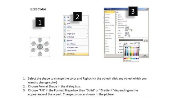 Circular Process Hexagonal Boxes 6 Stages Business Plan Templates PowerPoint