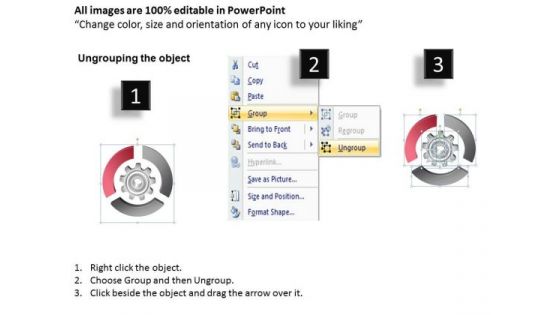 Circular Process With Gear 3 Stages Ppt Writing Good Business Plan PowerPoint Slides