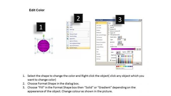 Circular Text Boxes Process Chart PowerPoint Slides Ppt Templates