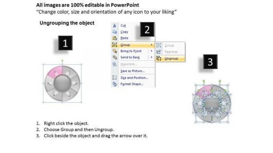 Circular Work Process Showing Six Stages Basic Business Plan PowerPoint Slides