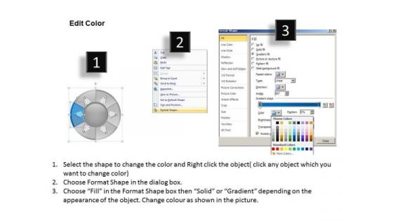 Circular Work Process Showing Six Stages Make Business Plan PowerPoint Templates