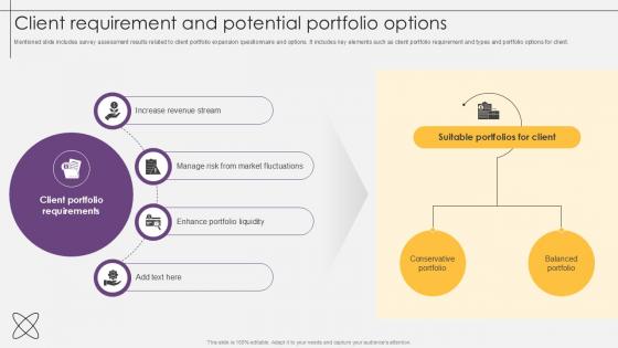 Client Requirement And Potential Portfolio Options Investment Fund PPT Slides